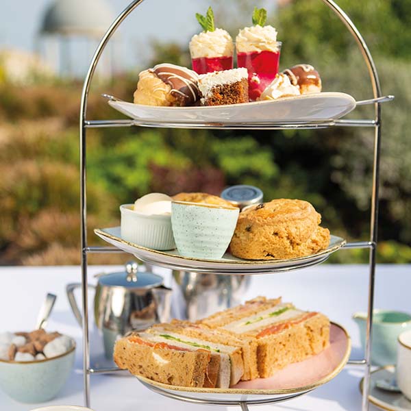 Afternoon tea on the terrace in Eastbourne Afternoon tea on the terrace in Eastbourne