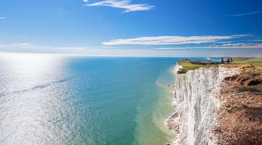 Beachy head with chalk cliffs near the eastbourne, east sussex,