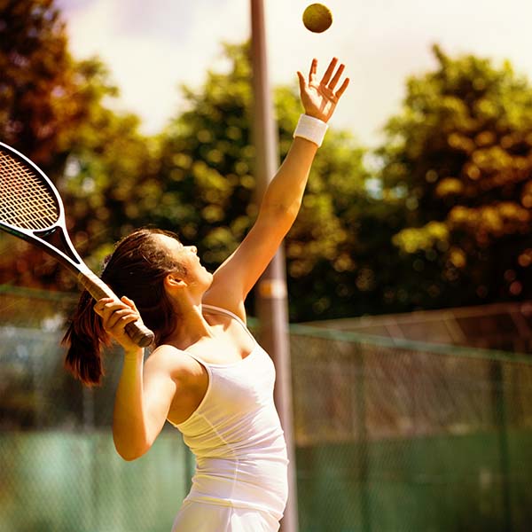 Playing tennis in Estbourne